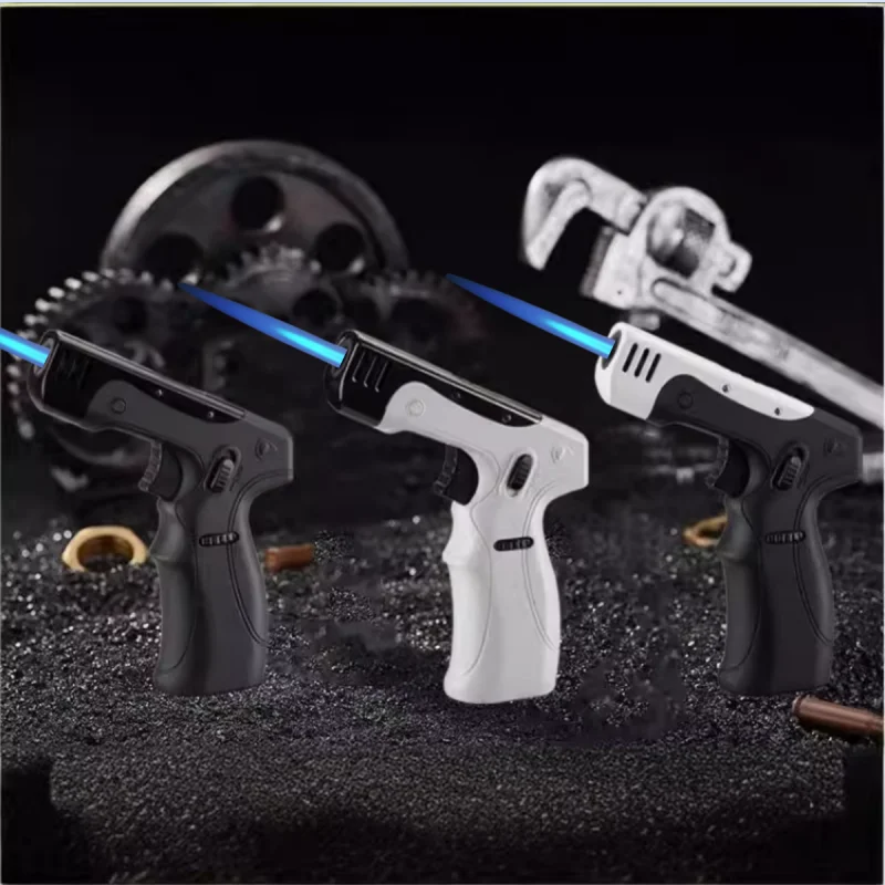 1300° High Temperature Spray Gun Butane Gas Turbine Torch Lighter Safety Lock Fire Switch Outdoor Kitchen Cigar Lighters Smoking