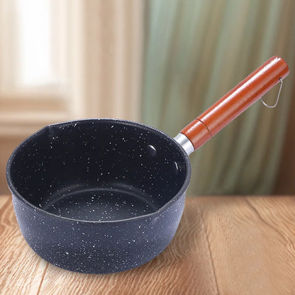 Cast Iron Hot Oil Pot Non-Stick Sauce Pan Soup Pot with Pour Spout Milk Saucepan Cooking Boiling Butter Warmer Heat Kitchen Pan