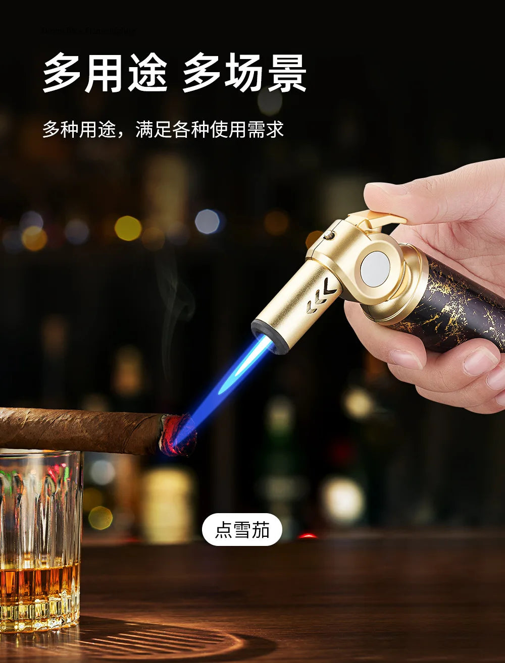 JOBON Metal Windproof Cigar Lighter Camping Kitchen BBQ Baking Tool Welding Gun Turbine Torch Lighters smoke accesoires
