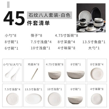 CiHui LIFE Premium Dishes New Tableware Set Household Ceramic Bowl Set Light Luxury 2023