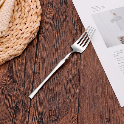 6/24/30Pcs Thin Cutlery Stainless Steel Sliver Tableware Western Dinner Set Solid Color Knife Fork Spoon Mirror Kitchen Utensils