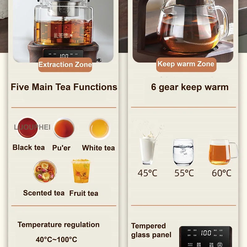 1L Electric Kettle Office Pure Titanium Steam Tea Kettle Home Keep Warm Floral Tea Kettle Auto Water Supply Electric Tea Kettle