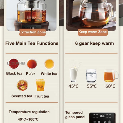 1L Electric Kettle Office Pure Titanium Steam Tea Kettle Home Keep Warm Floral Tea Kettle Auto Water Supply Electric Tea Kettle