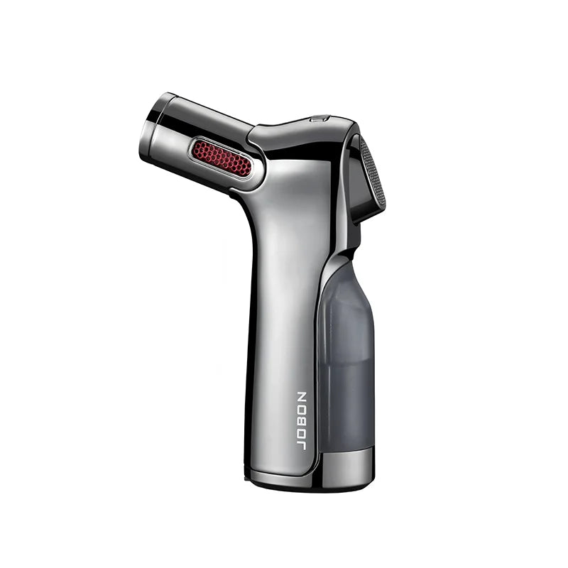JOBON Visible Gas Four Torch Lighter Windproof Spray Gun Cigar Lighter for Kitchen Cooking Jewelry Welding Safety Lock