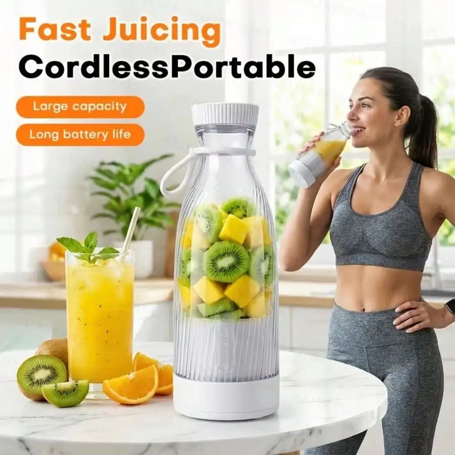 2-In-1 Portable Blender And Juicer, USB Rechargeable, Suitable For Making Smoothies, Milkshakes And Iced Drinks, 500ml Capacity. This Multifunctional Juicer Is An Ideal Gift For Valentine's Day And Thanksgiving.