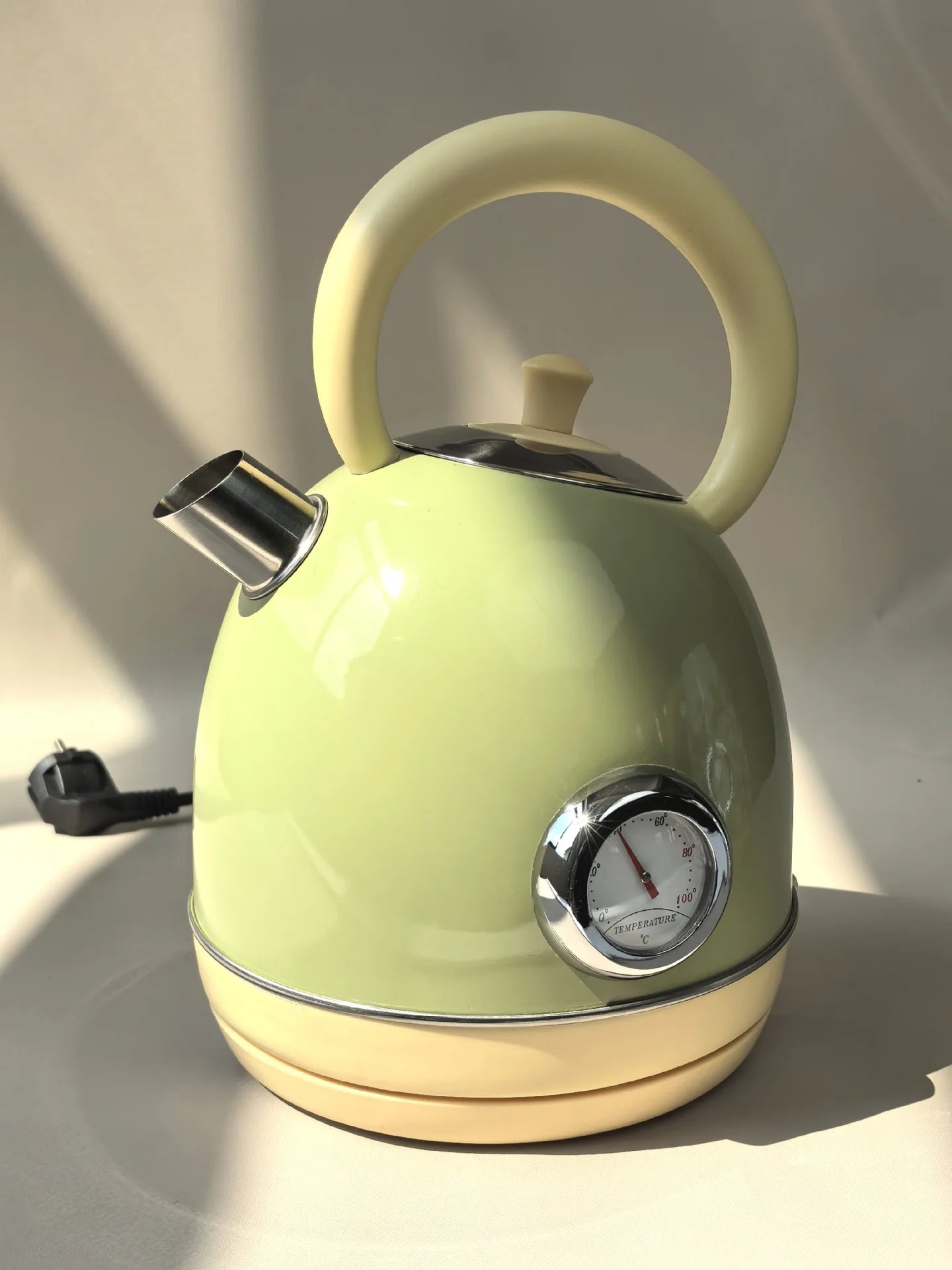 1850W Retro Printed Paint Electric Kettle Auto Power Off 304 Stainless Steel Boiling kettle With Temperature Display Teapot 1.7L