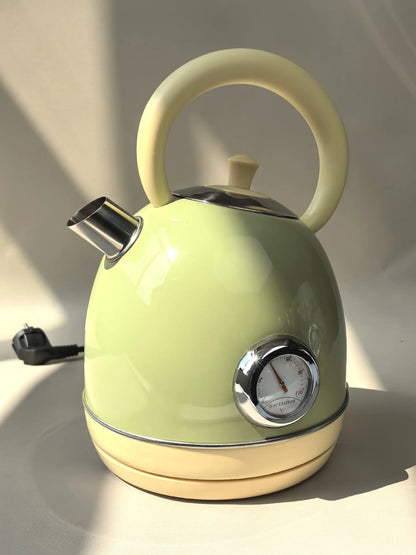 1850W Retro Printed Paint Electric Kettle Auto Power Off 304 Stainless Steel Boiling kettle With Temperature Display Teapot 1.7L