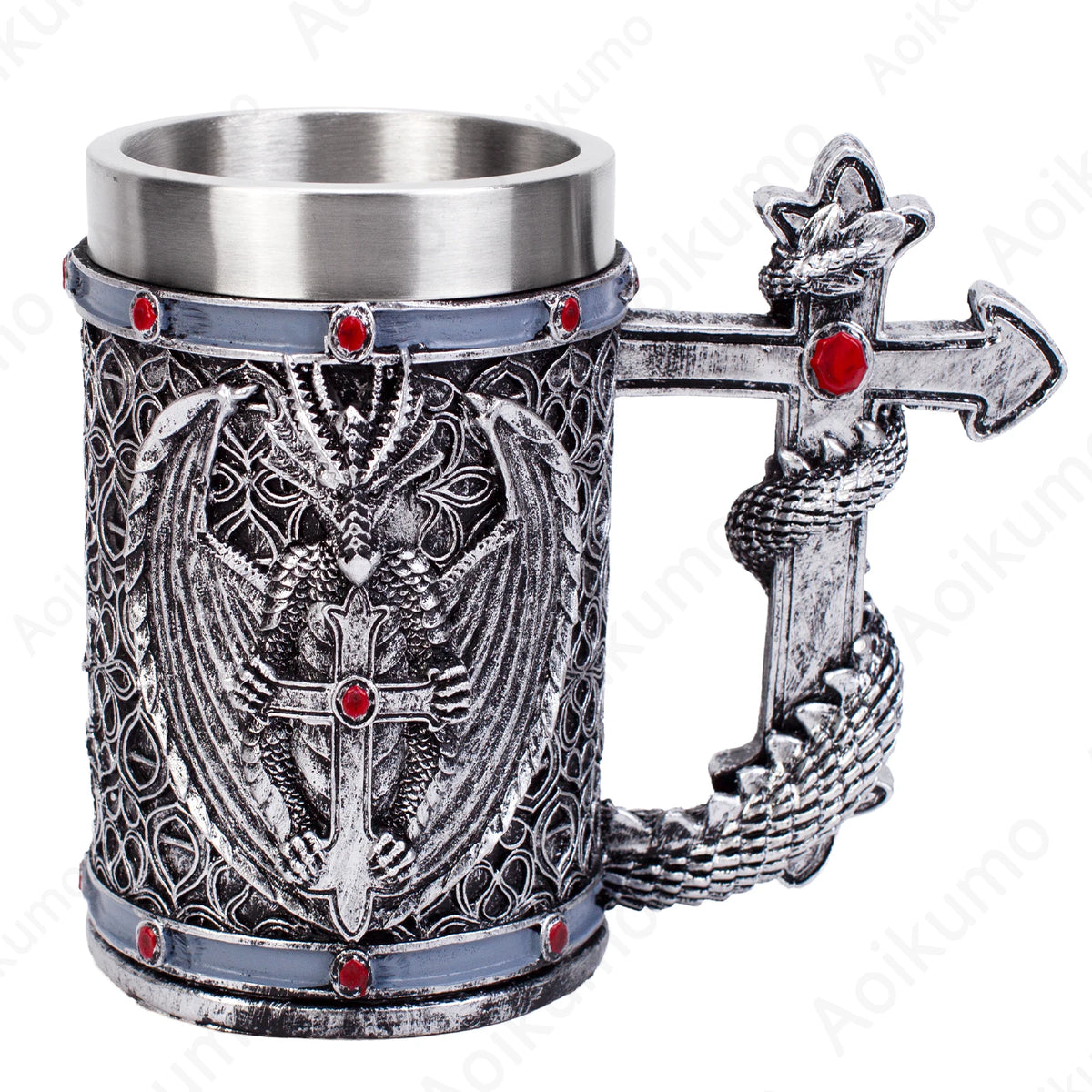 Norse Mythology Odin Thor Mug Tankard 304 Stainless Steel Resin 3D Retro Beer Stein Birthday God of War Lover Gift 600ml 20 oz