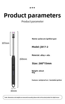 Type-C Rechargeable Kitchen Artifact Portable Smart Pulse Igniter Household Gas Stove Long Handle Electronic Lighter Wholesale