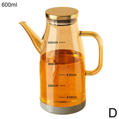 600/800/1000ml Oil Bottle Kitchen Glass Oil Pot Large Capacity Leak-Proof Pour Soy Vinegar Tank Oil Dispenser Kitchen Tools