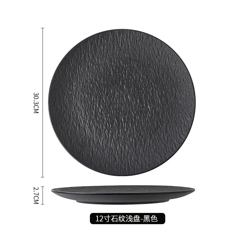 ceramic tableware, steak plates, stone pattern frosted salad plates, fruit plates, restaurant , western food
