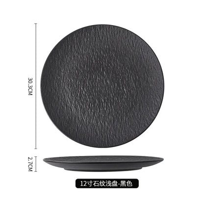 ceramic tableware, steak plates, stone pattern frosted salad plates, fruit plates, restaurant , western food