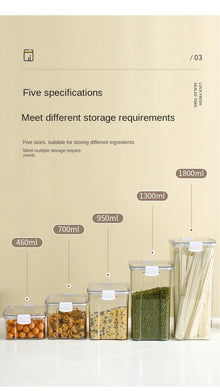 1-5PCS Sealed Jars Large Capacity Waterproof Transparent Scene Kitchen Candy Dried Grain Storage With Lid Fridge Storage Tank