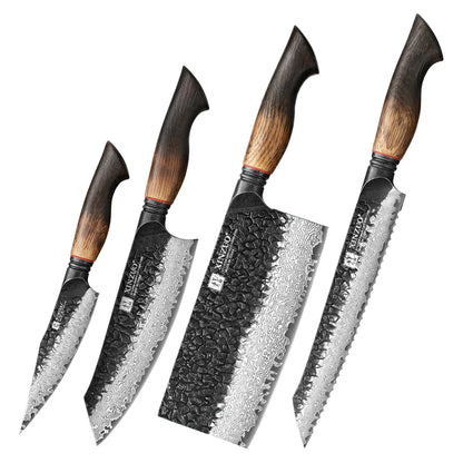 XINZUO Eight-piece Kitchen Knife Set 67 Layers Damascus Super Steel Hardness 60±2HRC Ideal For Home Kitchen Vegetable Prep