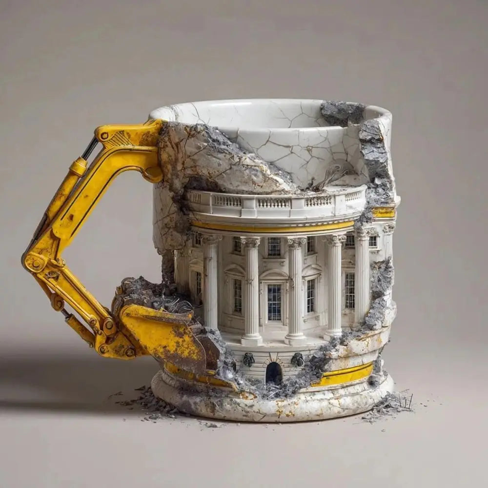 with Handle Someone Lied Demolition Mug 3D Building Print Excavator Shaped Durable Ceramic Coffee Mug