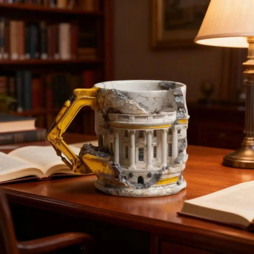 with Handle Someone Lied Demolition Mug 3D Building Print Excavator Shaped Durable Ceramic Coffee Mug