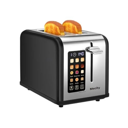 2 Slice Toaster Touch Screen 1.5" Wide Slot Smart Bread Toaster for Bagel Muffin Waffle Gluten Free Breads Timer Defrost Reheat