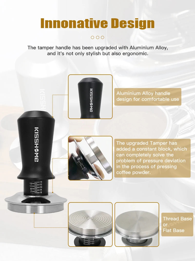 Coffee Tamper 30lb Constant Pressure Calibrated Double Spring 51mm 53mm 58mm Breville Espresso Maker Accsesories Barista Tools