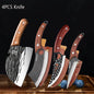 WXCOO Kitchen Knife for Cooking BBQ Lamb Beef Meat Cleaver Fruit Slicing Hand forged Butcher Knife Magnetic Knife Holder Set