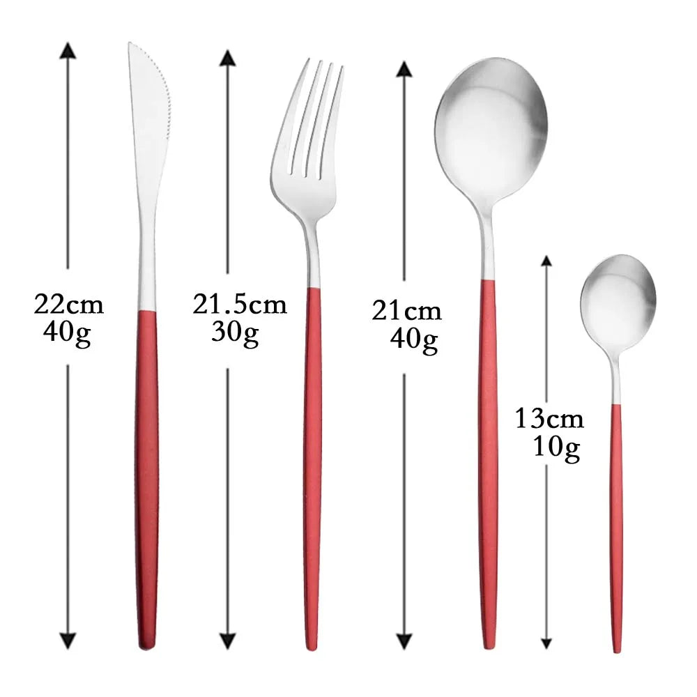 4Pcs black Gold Matte Cutlery Set Stainless Steel Dinnerware Silverware Flatware Set Home Knife Fork Spoon Picnic Tableware Set