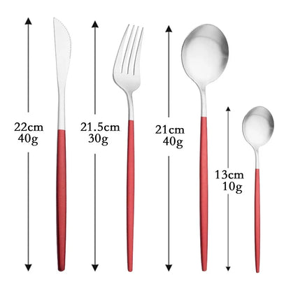 4Pcs black Gold Matte Cutlery Set Stainless Steel Dinnerware Silverware Flatware Set Home Knife Fork Spoon Picnic Tableware Set