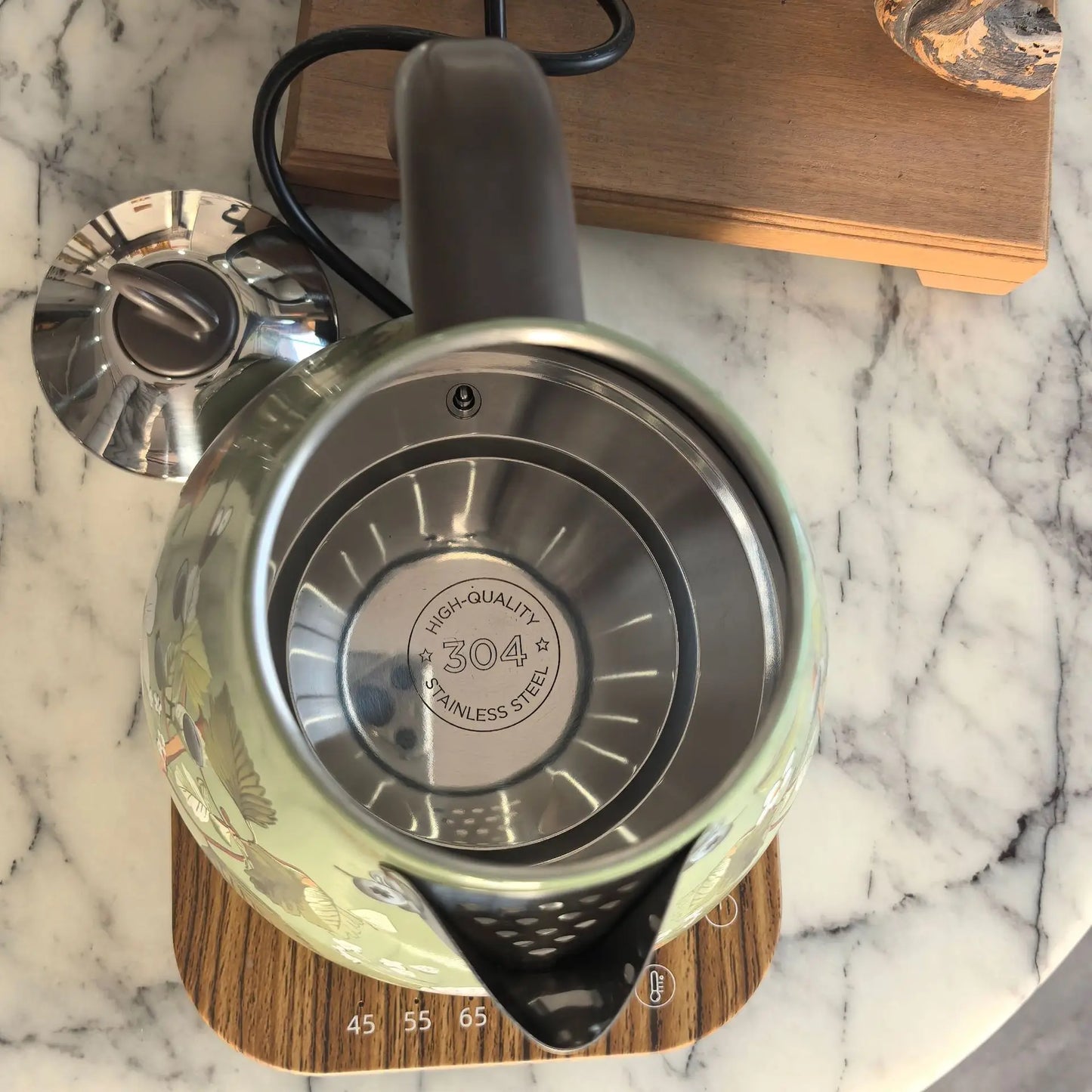 1.7L Home Retro Electric Kettle 304 Stainless Steel Boiling Water Kettle Temperature Control Teapot Automatic Keep Warm 1850W