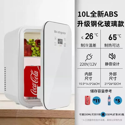 USB/220V Compact Portable Refrigerator for Cars, Dormitories, Beauty Masks, Makeup, and Breast Milk Storage DD