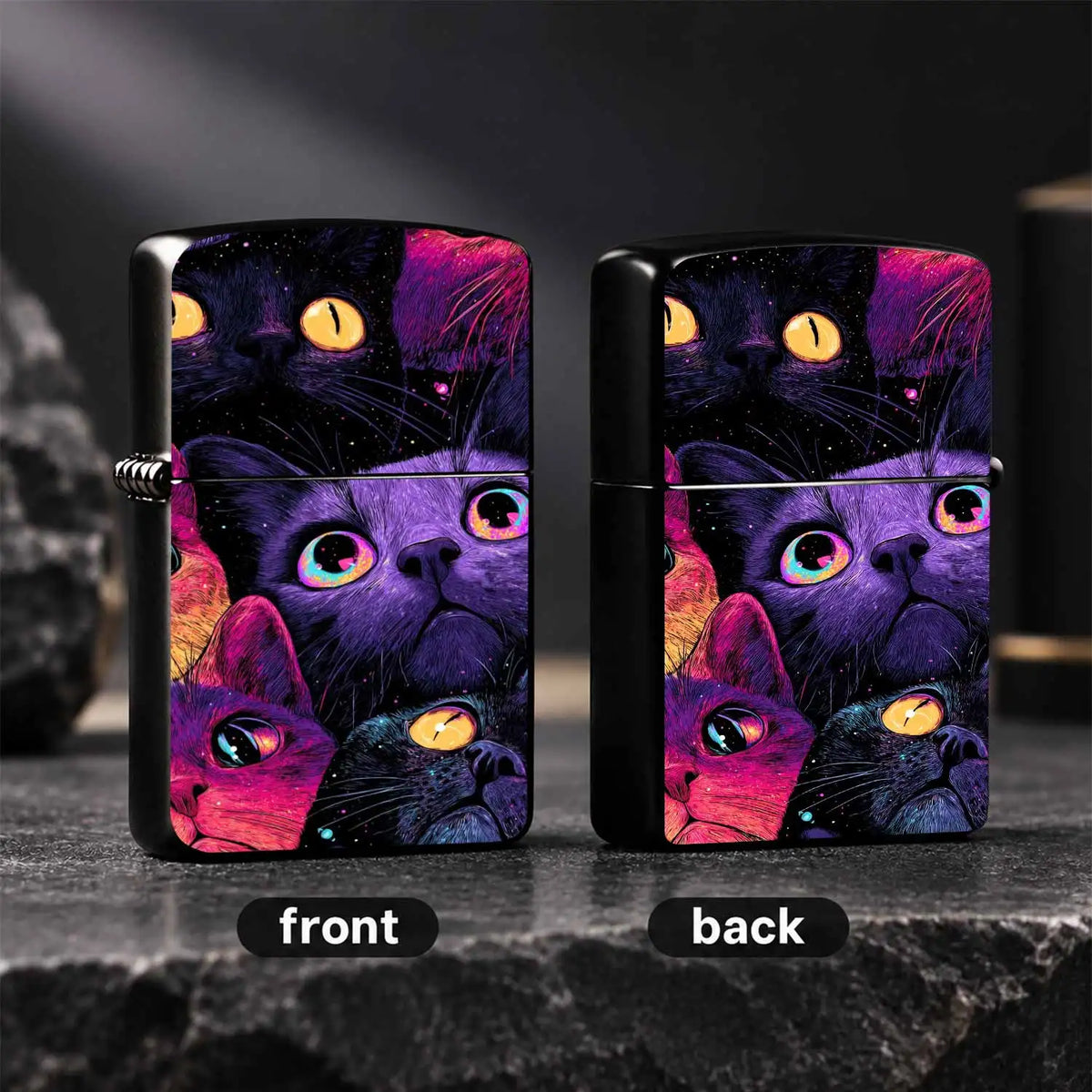 Vibrant Starry Cat Pattern Portable Lighter Stylish Creative Versatile Daily Use Accessory Ideal For Outdoor Home Scenes Thoughtful Unique Gift For Friends And Cat Lovers Chic Eye-Catching Practical Carryaround Item For All O