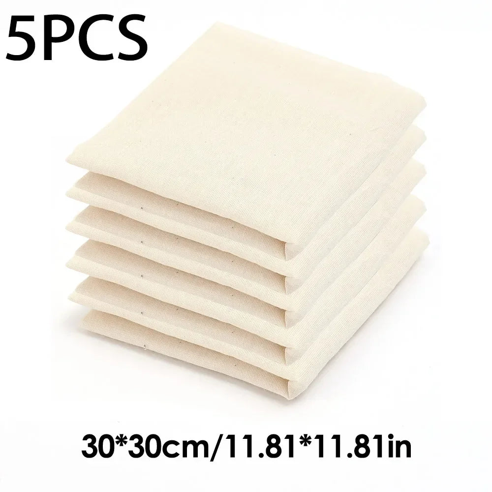 Reusable Nut Milk Cloth Bag Strainers Unbleached Natural Cotton Cheesecloth Cheese Yogurt Tofu Filter Kitchen Fine Mesh Strainer