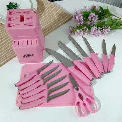 15 Pcs Stainless Steel Kitchen Knife Set with Block & Cutting Board, Ultra Sharp Chef Knives for Home Cooking