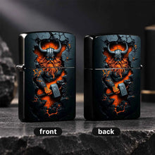 Creative Wall-Breaking Viking Themed Lighter, Cool Orange Glowing Crack Texture, Exquisite Mjolnir Design, Stylish Portable Accessory, Perfect For Daily Use, Outdoor Camping, Gatherings, Gifting, Unique High-Quality Present F