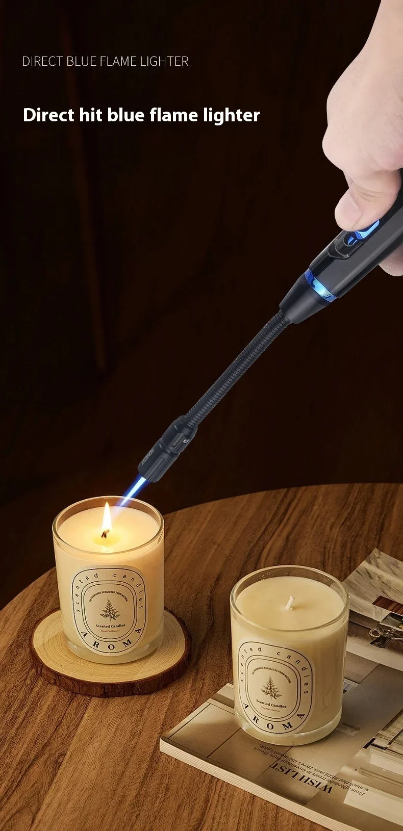 2025 Adjustable Bent Hose Butane Lighter, Windproof Rotary Nozzle, Suitable for Kitchen/barbecue/candle, Inflatable Gas Igniter