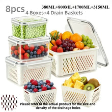 6pcs/set Large Capacity Fruit Storage Containers for Fridge with Removable Colander,Keep Berry Fruit Fresh Longer