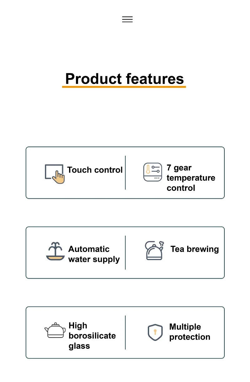1350W Electric Kettle Fully Auto Bottom Pumping Quick Boiling Kettle Tea Maker Office Glass Temperature Control Teapot 1000ml
