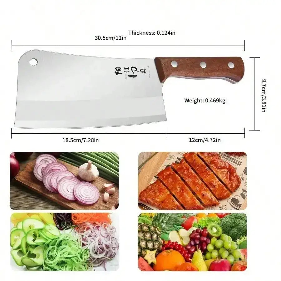 Heavy-Duty Butcher's Bone Cutting Knife-Thick Blade for Effortless Chopping, Large Bones-Professional-Grade Quality for Home Use