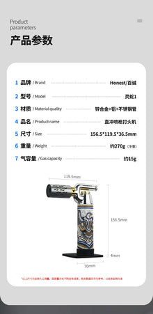 HONEST High Temperature Welding Gun 2 Types Of Flames Butane Gas Turbine Torch Lighter Outdoor BBQ Kitchen Cigar Lighters Gadget