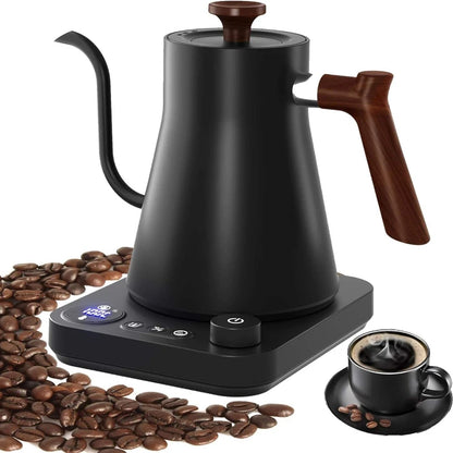 900ML Coffee Teapot Stainless Steel Quick Water Boiler Electric Gooseneck Kettle 1200W Temperature Control Suitable for Home Use