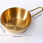 Round Rice Wine Bowl with Handle Stainless Steel Household Food Sauce Bowls Cups Tableware Dinnerware Kitchen Utensils