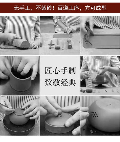 320ml Exquisite Yixing Purple Clay Teapots Handmade Bamboo Section Pot Raw Ore Section Mud Kettle Chinese Zisha Tea Set Gifts