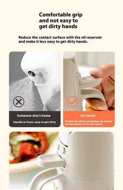 2in1 Oil Spray Bottle 500ml High Borosilicate Glass Cooking Oil Dispensers Olive Oil Sprayer Mister for Air Fryer Salad Baking