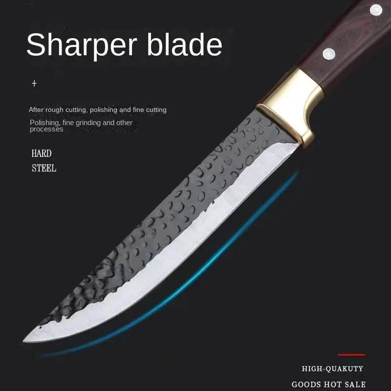 1pc Hand-Forged Stainless Steel Slaughter Knife, Sharp Bone-Removing Knife for Pig Sheep, Small Kitchen Butcher Knife Knives