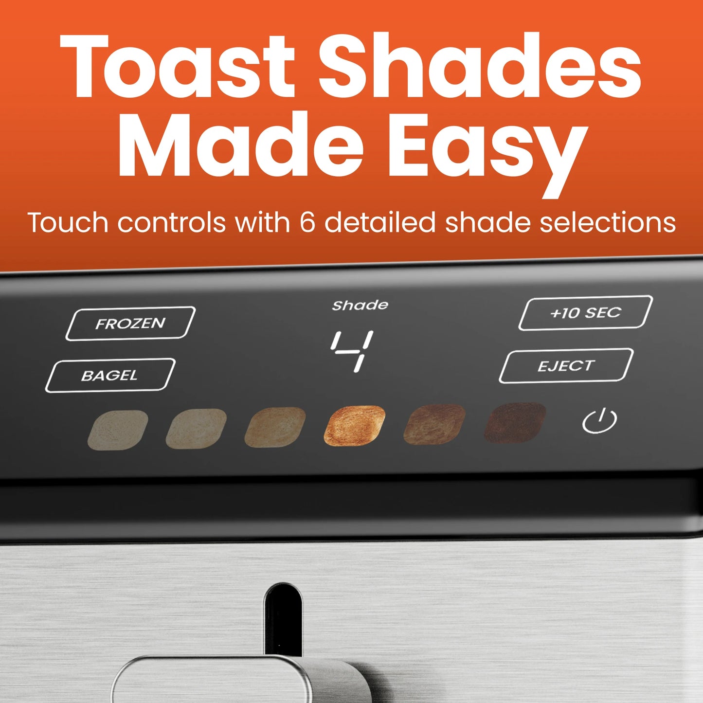 Smart Touch 2 Slice Digital Toaster with 6 Touchscreen Shade Settings – Stainless Steel