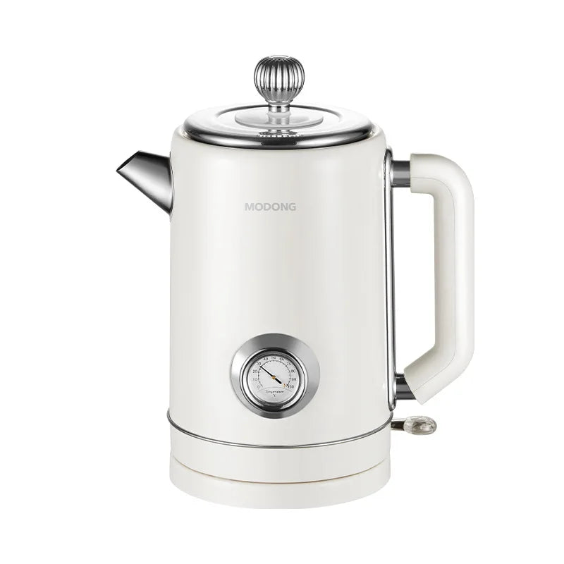 1500W Vintage Electric Kettle 304 stainless steel Fast Heating Water Boiler With Thermometer Home Water Boiling Cooking Pot 1.8L