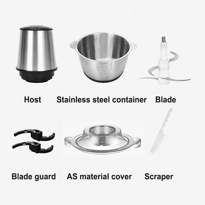 2L 3L 5L Household Stainless Steel Meat Grinder 500W High Power Blender Multifunctional Food Processor Food Chopper Electric