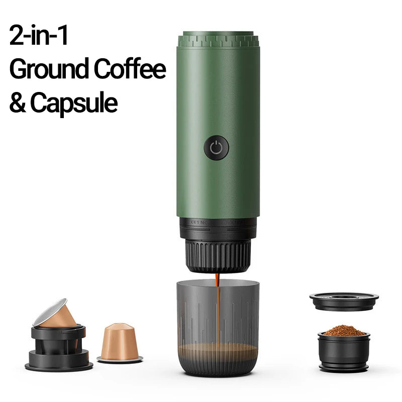 Portable Espresso Coffee Machine 3-in-1 Capsule Coffee Maker for Car Home Camping - Compact Travel Espresso Machine