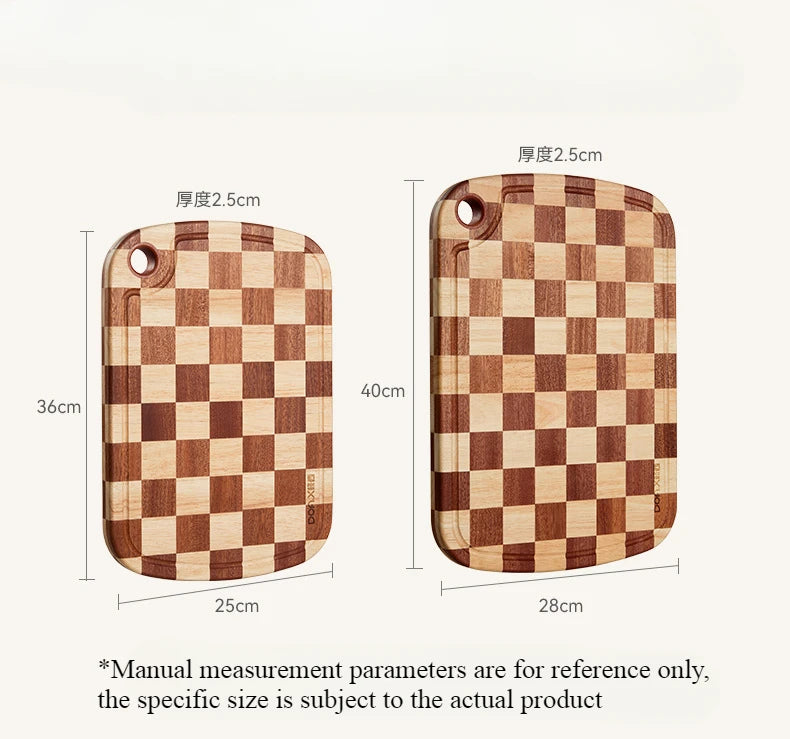 Creative checkerboard grid Cutting board household mosaic chopping board kitchen auxiliary food board fruit solid wood case plat