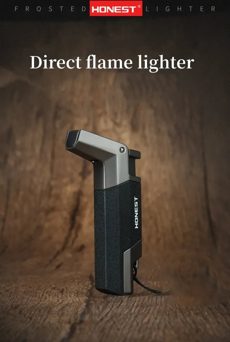 New Metal Cigar Lighter Windproof Flame Turbo Lighter Welding Torch Butane Gas Cigar Lighters Gift Spray Gun Kitchen Outdoor BBQ