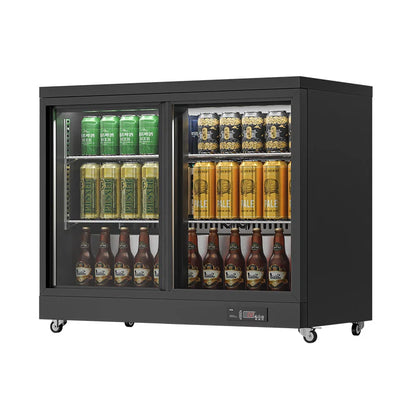 2 Doors Fridge Glass Beverage Display Fridge Party Ice Drink Back bar Bottle Built in Wine Cooler Under Counter