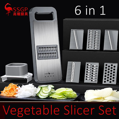 Luxury 420 Stainless Steel Blade LFGB Certificate Magic Chopper Magnetic Suction Back Slicer for Potato Cucumber Carrot Crusher