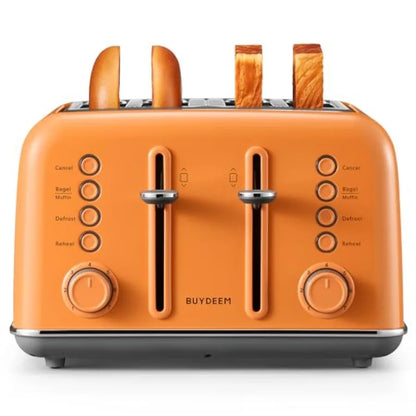 DT620 Toaster Extra Wide Slots Retro with High Lift Lever Bagel and Muffin Function Removal Crumb Tray 7-Shade Settings